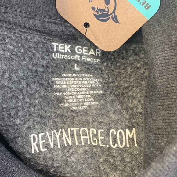 Hand Printed Upcycled Womens Large MAMA Mock Hoodie Front Pocket Sweatshirt - Picture 5 of 5